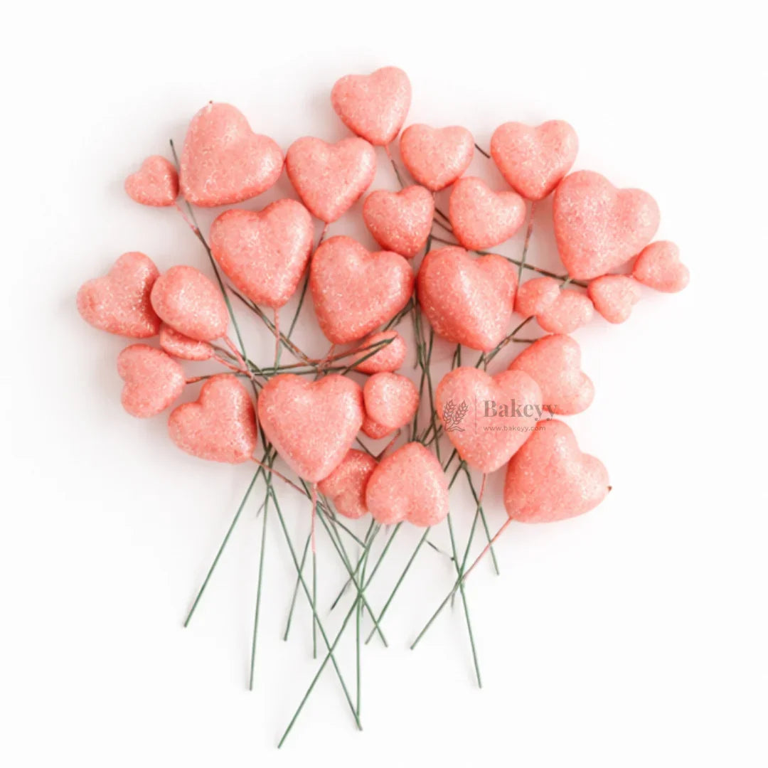 Heart Shape Faux Ball Cake Decor | Heart Shape Cake Topper | Pack of 20