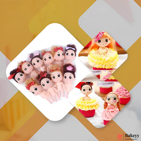 5 Inch Mini Doll Topper Set for Princess Cakes | Ideal for Cakes, Cupcakes & DIY Decorations - Bakeyy.com - India - 5 Inch Mini Doll Topper Set for Princess Cakes | Ideal for Cakes, Cupcakes & DIY Decorations - Default Title