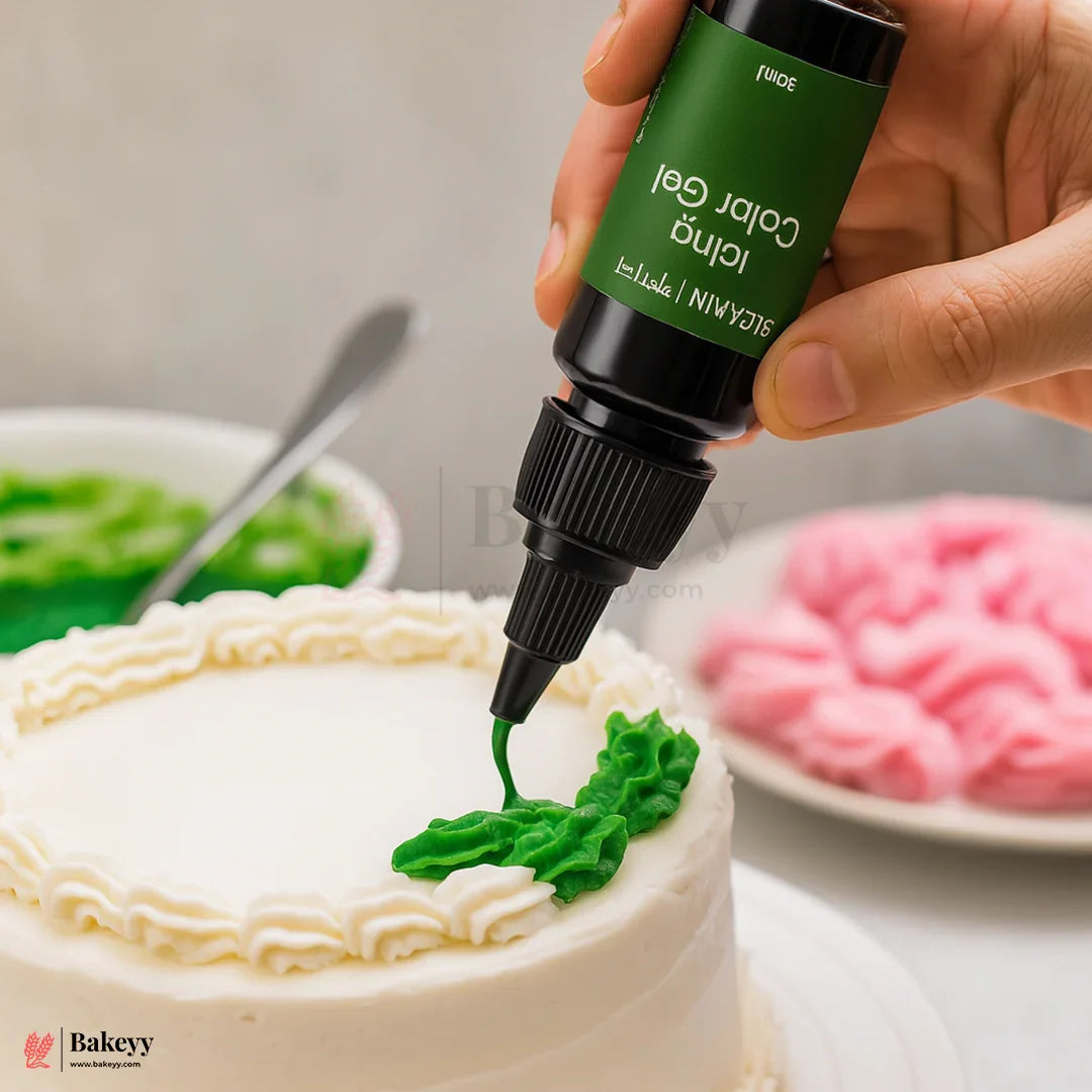 Sugarin Green Icing Color Gel – 30ml | Vibrant Food Gel Color for Cakes, Fondant & More - Bakeyy.com - India - Sugarin Green Icing Color Gel – 30ml | Vibrant Food Gel Color for Cakes, Fondant & More - Default Title