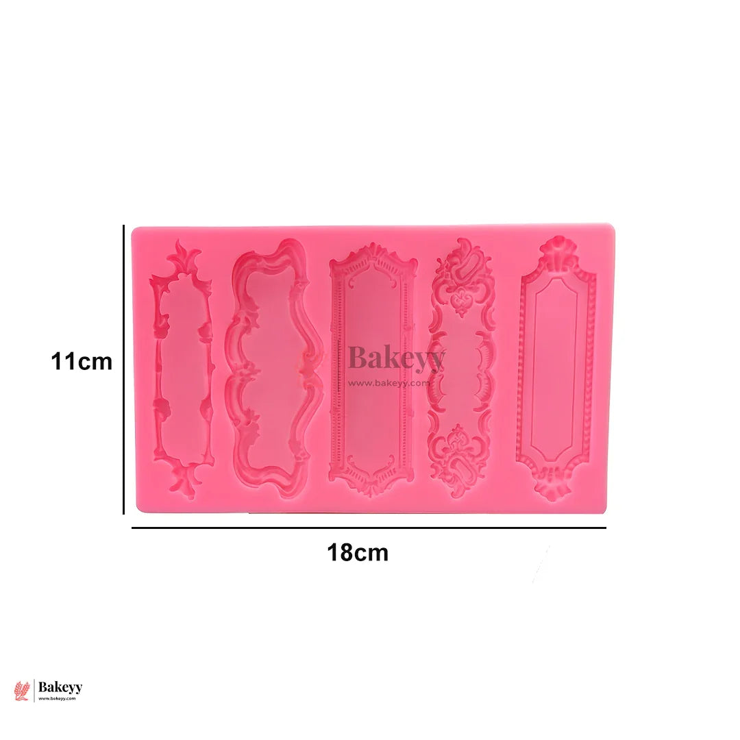 144 | Baroque Frame Silicone Fondant Mould | 18x11cm
