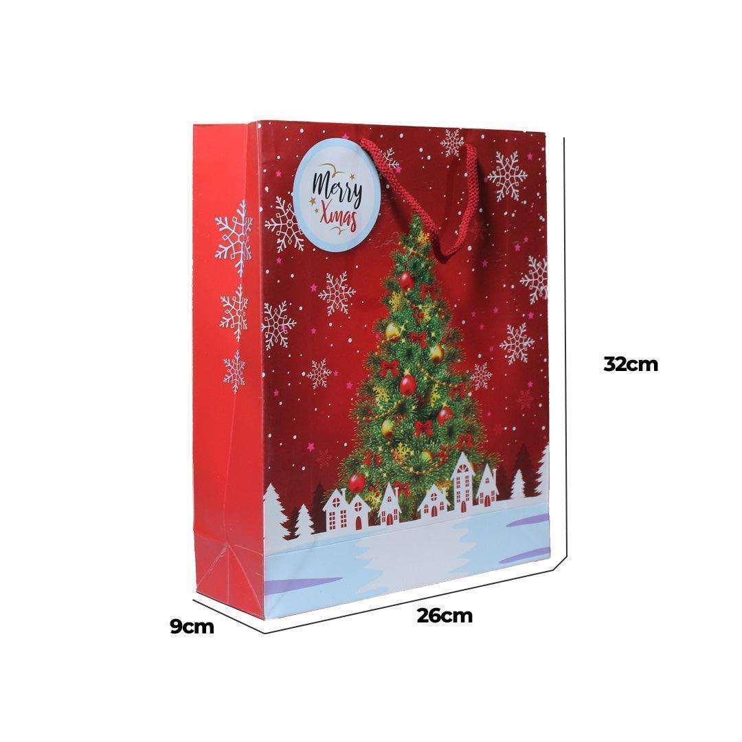 32x26x9 cm| Festive Red Snowflake And Christmas Tree Christmas paper Gift Bag |Pack of 12| - Bakeyy.com - India - 32x26x9 cm| Festive Red Snowflake And Christmas Tree Christmas paper Gift Bag |Pack of 12| - Default Title