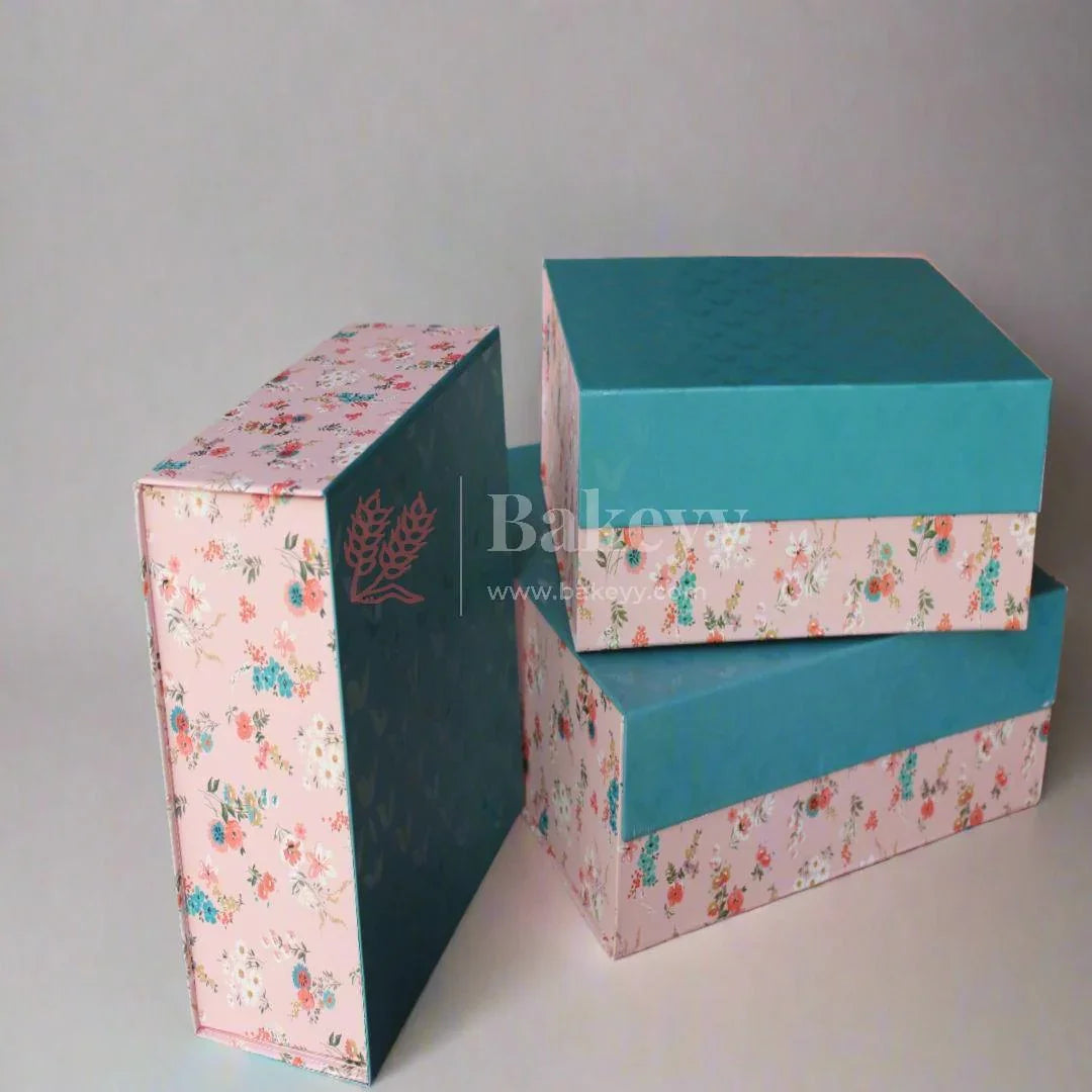8x8x4 Inch | Collapsible Hamper Boxes | Rigid Box | Cardboard Box | Gift Box - Bakeyy.com - India - 8x8x4 Inch | Collapsible Hamper Boxes | Rigid Box | Cardboard Box | Gift Box - Design 1