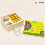 400ml 2-Jars | 9 Cavity | Traditional Printed Hamper Box | Pack of 1