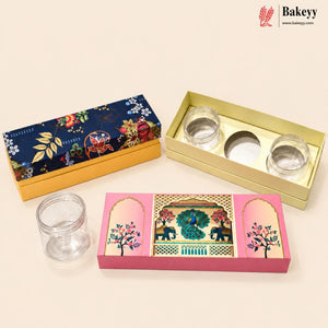 400ml 3-Jars | Medium | Traditional Printed Gift Hamper Box | Pack of 1