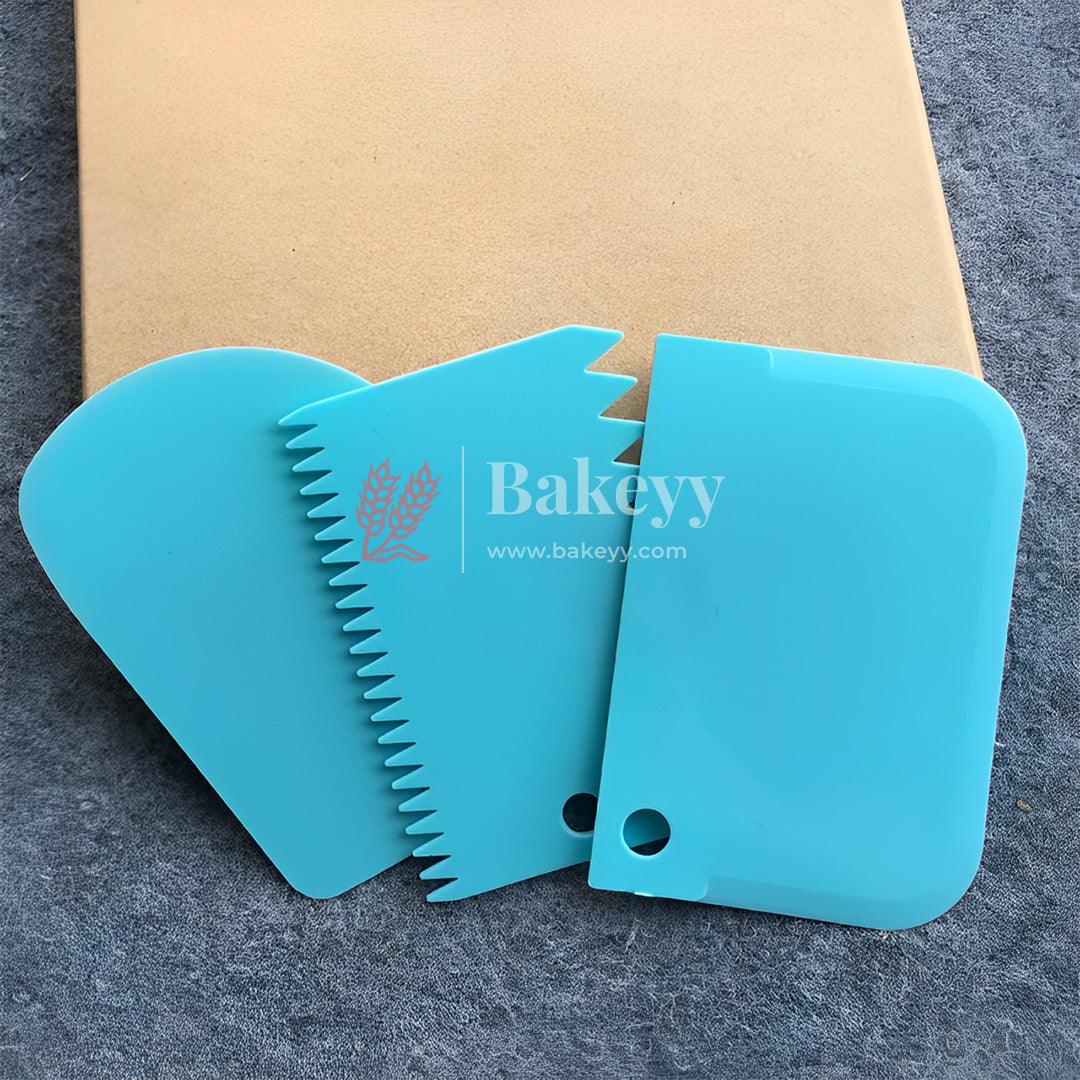 Versatile Plastic Dough Scrapers Set - 3 Pieces for Baking and Cooking - Bakeyy.com - India - Versatile Plastic Dough Scrapers Set - 3 Pieces for Baking and Cooking - Default Title
