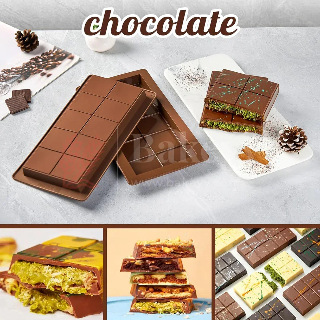 10 Piece Kunafa Bar Chocolate Mould | Silicone Bar Mould | 1 Piece - Bakeyy.com - India - 10 Piece Kunafa Bar Chocolate Mould | Silicone Bar Mould | 1 Piece - Default Title