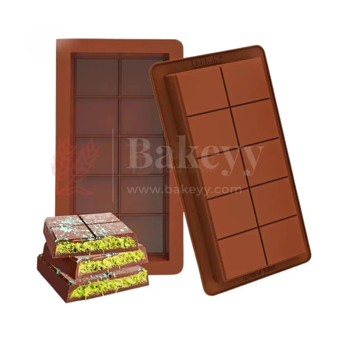 10 Piece Kunafa Bar Chocolate Mould | Silicone Bar Mould | 1 Piece