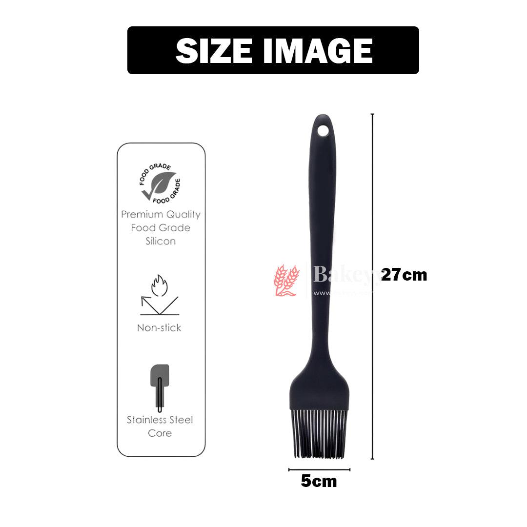 Silicone Flat Pastry Cooking Oil Brush for Grilling | Tandoor and BBQ | Multipurpose Silicon Brush | Black Colour - Bakeyy.com - India - Silicone Flat Pastry Cooking Oil Brush for Grilling | Tandoor and BBQ | Multipurpose Silicon Brush | Black Colour - Default Title