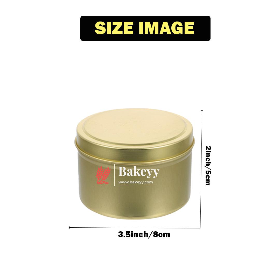 Gold Round Metal Candle Tin with Lid - Elegant Candle Storage and Display |Pack Of 15 | - Bakeyy.com - India - Gold Round Metal Candle Tin with Lid - Elegant Candle Storage and Display |Pack Of 15 | - Large