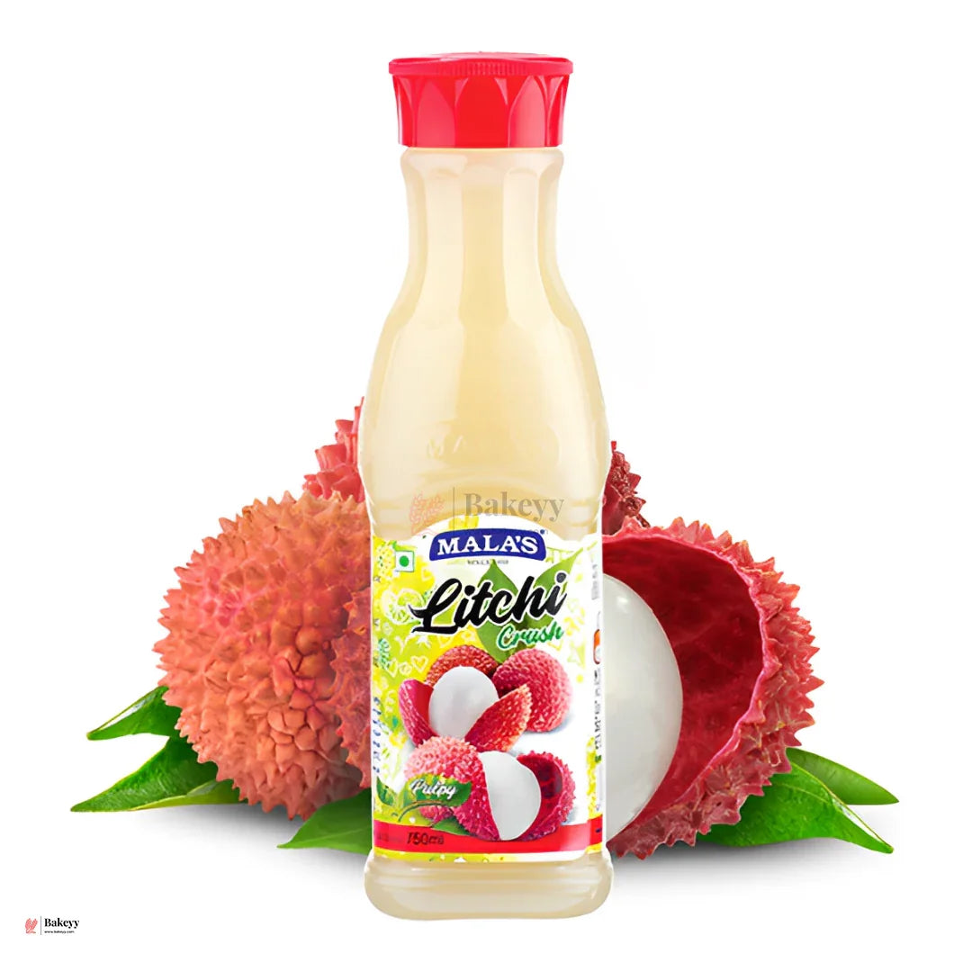 Mala's Litchi Crush – Pulpy Fruit Syrup for Refreshing Drinks & Desserts | (750ml)