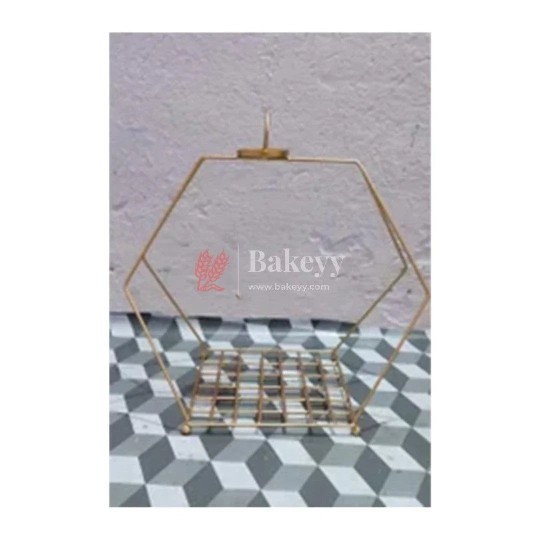 metal-1-layer-basket-gold-powder-or-home-decor-or-return-gift-or-gifting-or-packing-tray-bakeyy-com - Bakeyy.com
