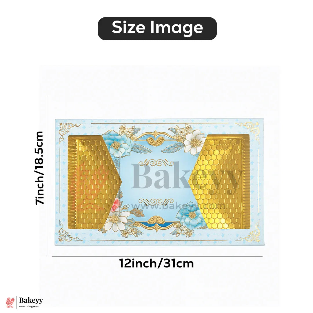 12x7 Inch Elegant Floral Design Chocolate & Sweet Gift Box with Golden Tray | Pack Of 10