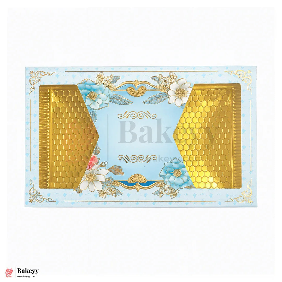 12x7 Inch Elegant Floral Design Chocolate & Sweet Gift Box with Golden Tray | Pack Of 10
