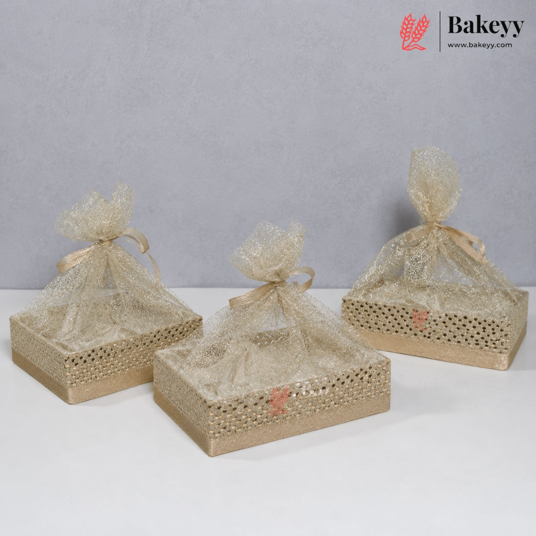 Erratic Golden Square Woven Hamper | Elegant Gifting Basket