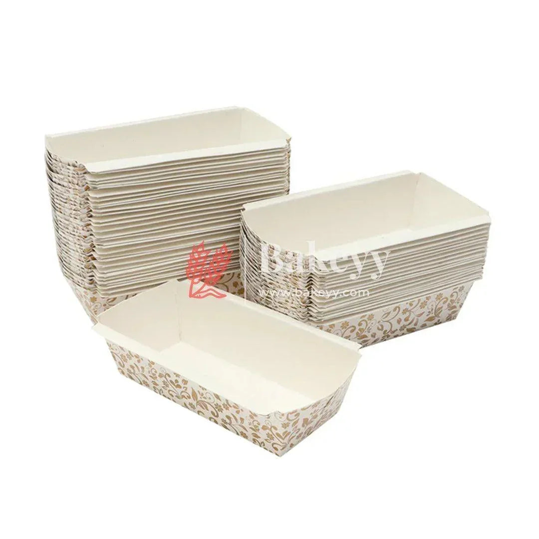250g | Floral Print Golden Design | Bake and Serve | Pack of 50 | Plum Cake Mould | Bar Cake Mould - Bakeyy.com - India - 250g | Floral Print Golden Design | Bake and Serve | Pack of 50 | Plum Cake Mould | Bar Cake Mould - Default Title