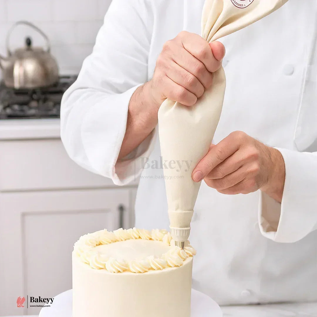 45cm | Reusable Cotton Piping Bag with Plastic Coupler | 1Pc