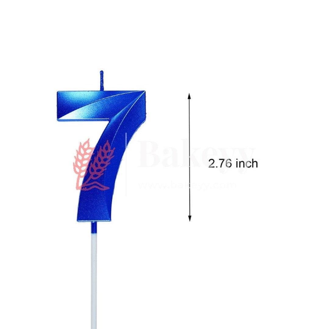 Number 7 Blue 3D Candle | 1 pcs | For Birthday, Wedding Party & Cake Decoration - Bakeyy.com - India - Number 7 Blue 3D Candle | 1 pcs | For Birthday, Wedding Party & Cake Decoration - Default Title