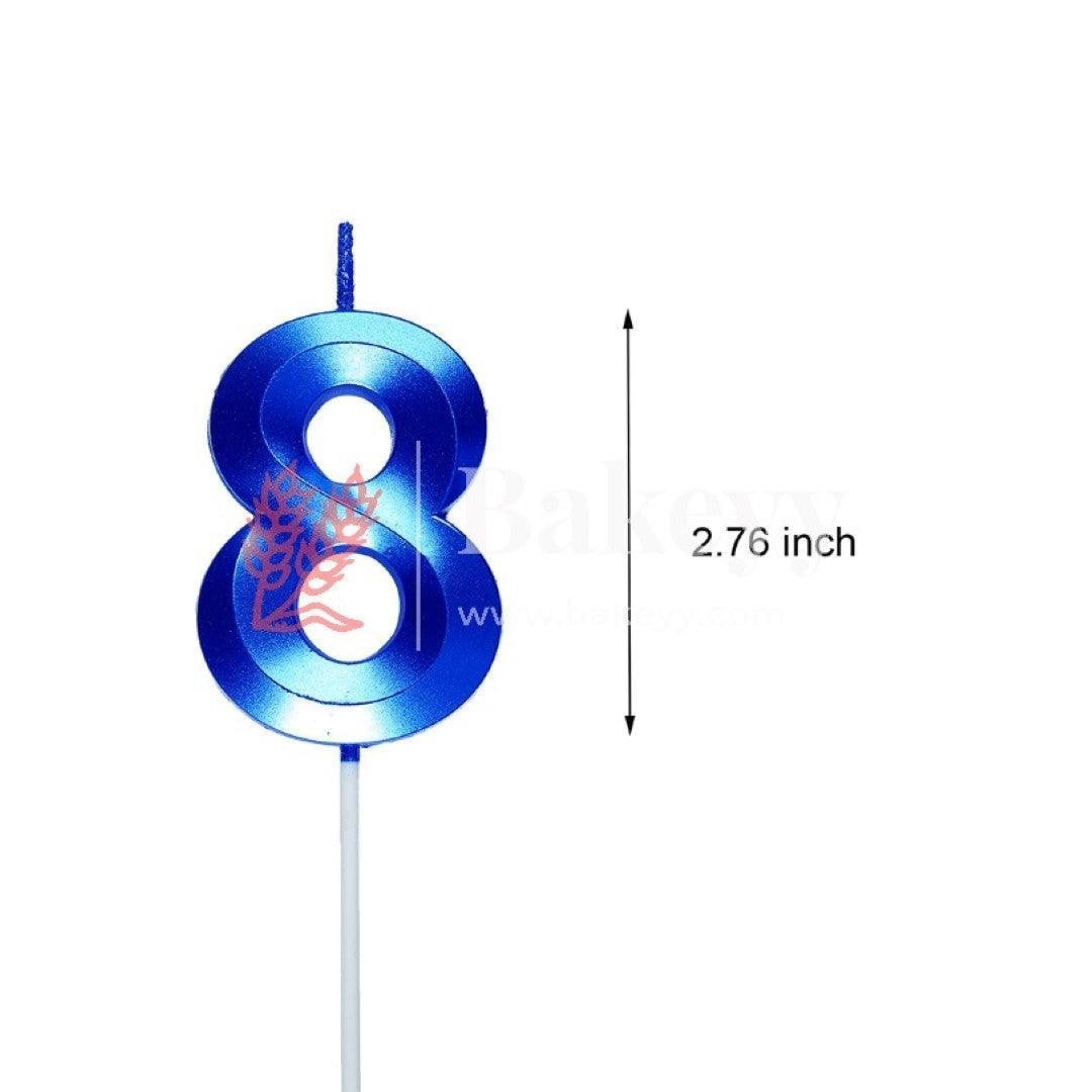 Number 8 Blue 3D Candle | 1 pcs | For Birthday, Wedding Party & Cake Decoration - Bakeyy.com - India - Number 8 Blue 3D Candle | 1 pcs | For Birthday, Wedding Party & Cake Decoration - Default Title