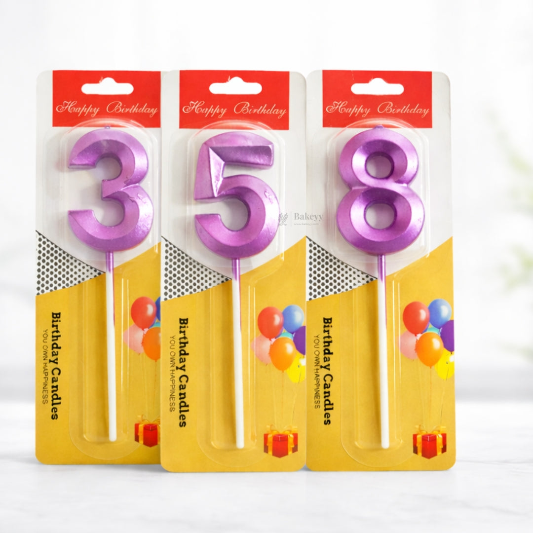 Pink Number 3D Candle | For Birthday, Wedding Party & Cake Decoration | Pack of 1