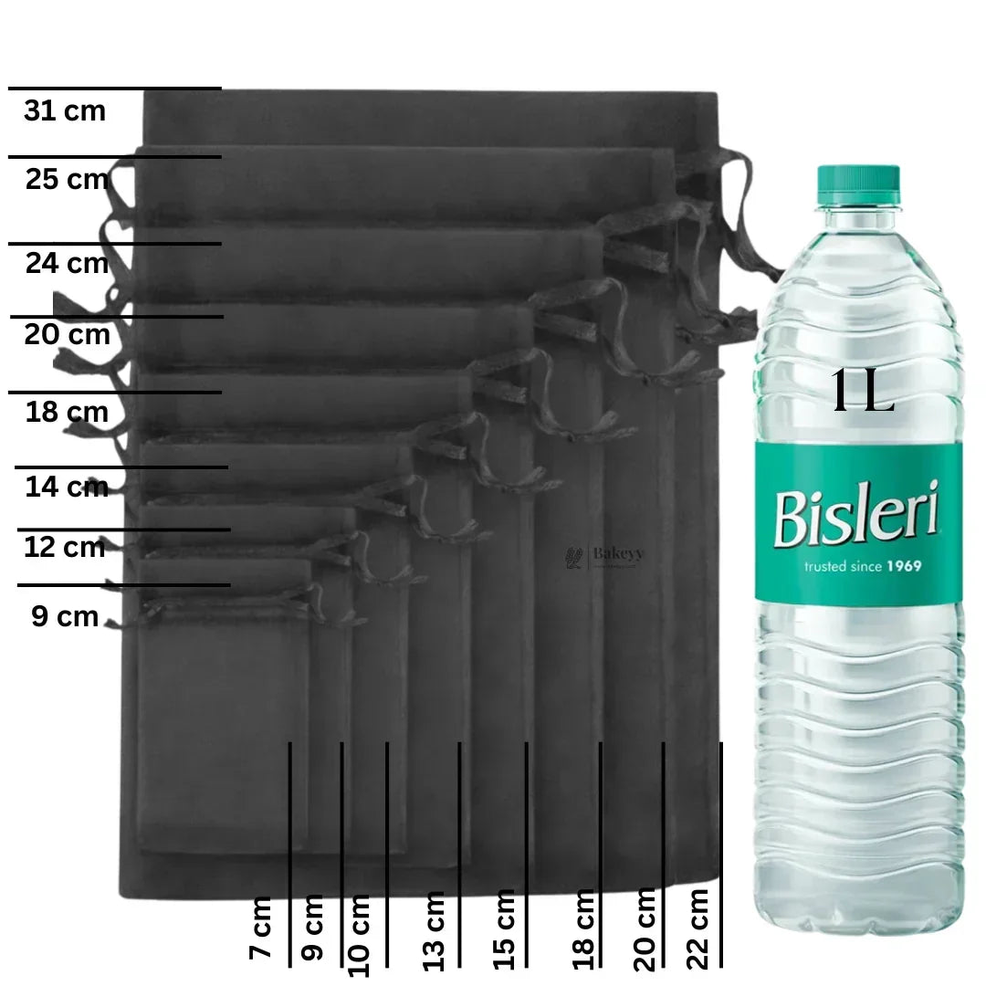 Organza Potli Bags | Drawstring Bags | Black Color