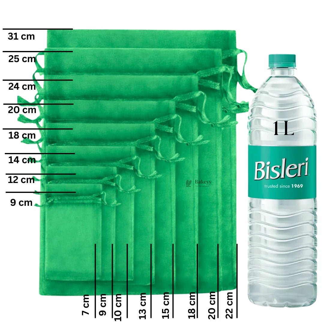 Organza Potli Bags | Drawstring Bags | Green Color