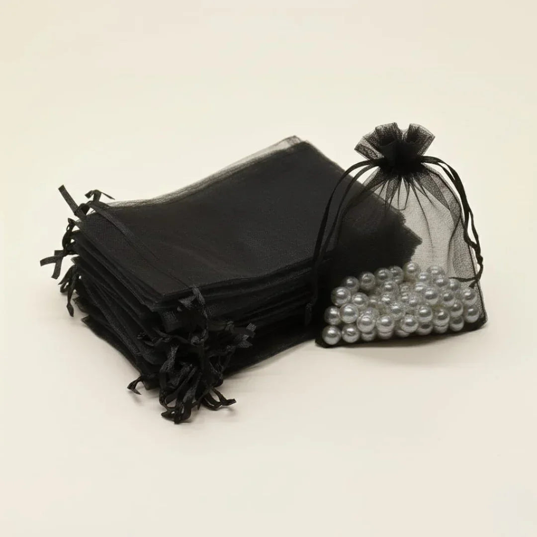 Organza Potli Bags | Drawstring Bags | Black Color