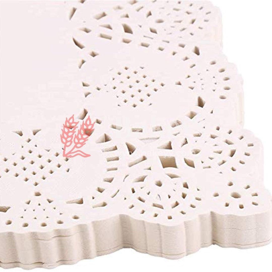Paper Rectangle Doilies Cake Liner Table Mats (White, 16x23 cm) 100 Pieces - Bakeyy.com - India - Paper Rectangle Doilies Cake Liner Table Mats (White, 16x23 cm) 100 Pieces - Default Title