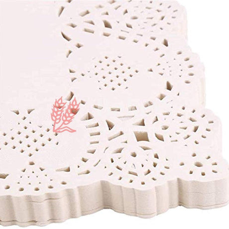 Paper Rectangle Doilies Cake Liner Table Mats (White, 16x23 cm) 100 Pieces - Bakeyy.com - India - Paper Rectangle Doilies Cake Liner Table Mats (White, 16x23 cm) 100 Pieces - Default Title
