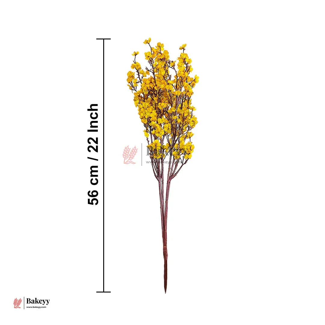 Artificial Yellow Blossom Stem – 56cm Floral Spray for Home & Vase Decor Bouquet - Bakeyy.com - India - Artificial Yellow Blossom Stem – 56cm Floral Spray for Home & Vase Decor Bouquet - Default Title