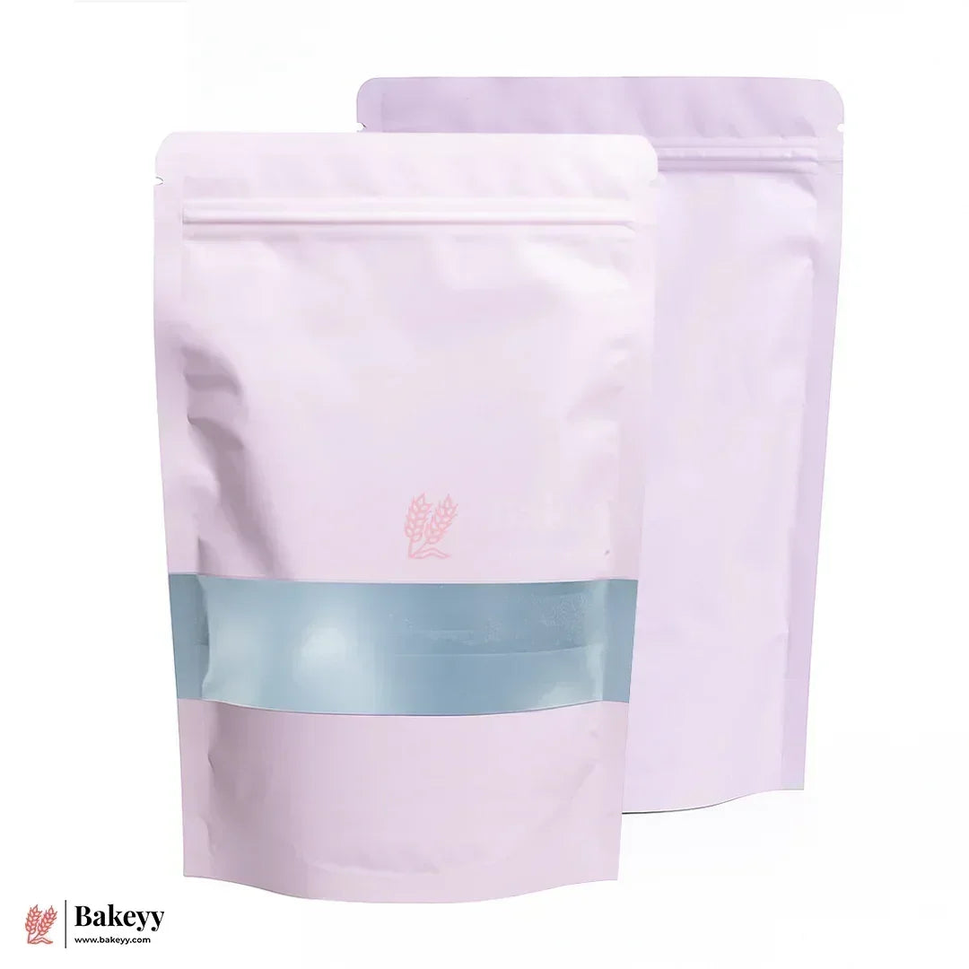 Zip Lock With Window - Sample Pieces - Bakeyy.com - India - Zip Lock With Window - Sample Pieces - Pack of 4 pieces / Pink