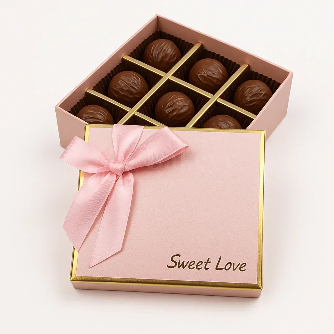 9 Cavity Hard Chocolate Box | Pink Colour