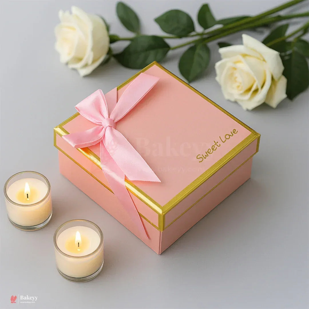 9 Cavity Hard Chocolate Box | Pink Colour