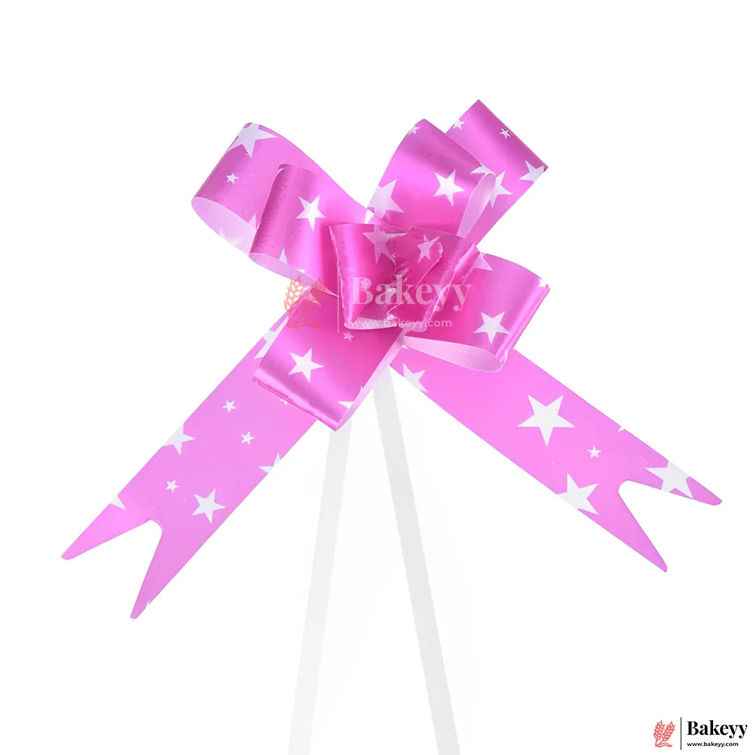Printed Pink | Pull up Ribbon Mixed Designs | Pack of 10 - Bakeyy.com - India - Printed Pink | Pull up Ribbon Mixed Designs | Pack of 10 - Small