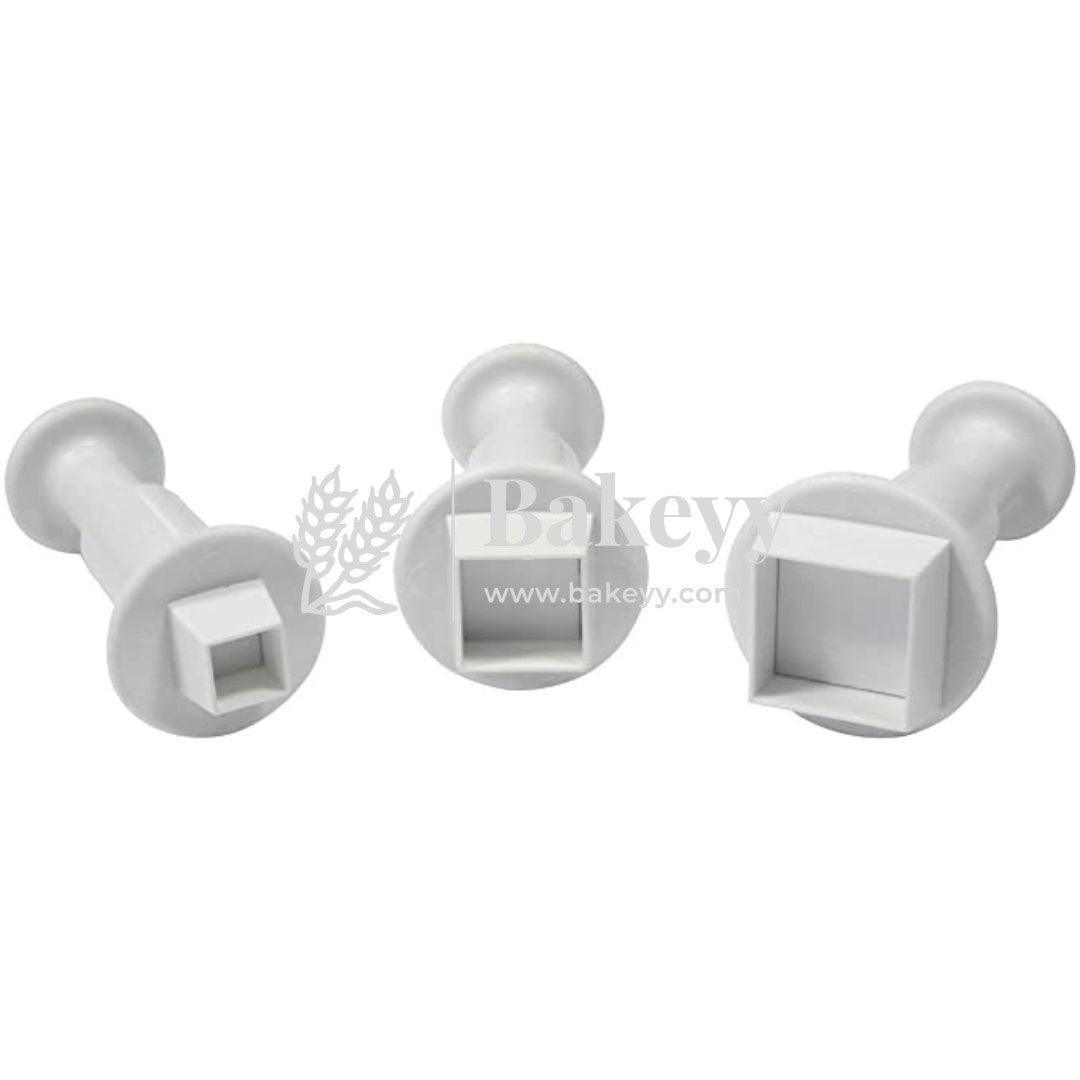 Plunger Cutters, Square | Plastic Cutter | 3 Pcs - Bakeyy.com - India - Plunger Cutters, Square | Plastic Cutter | 3 Pcs - Default Title