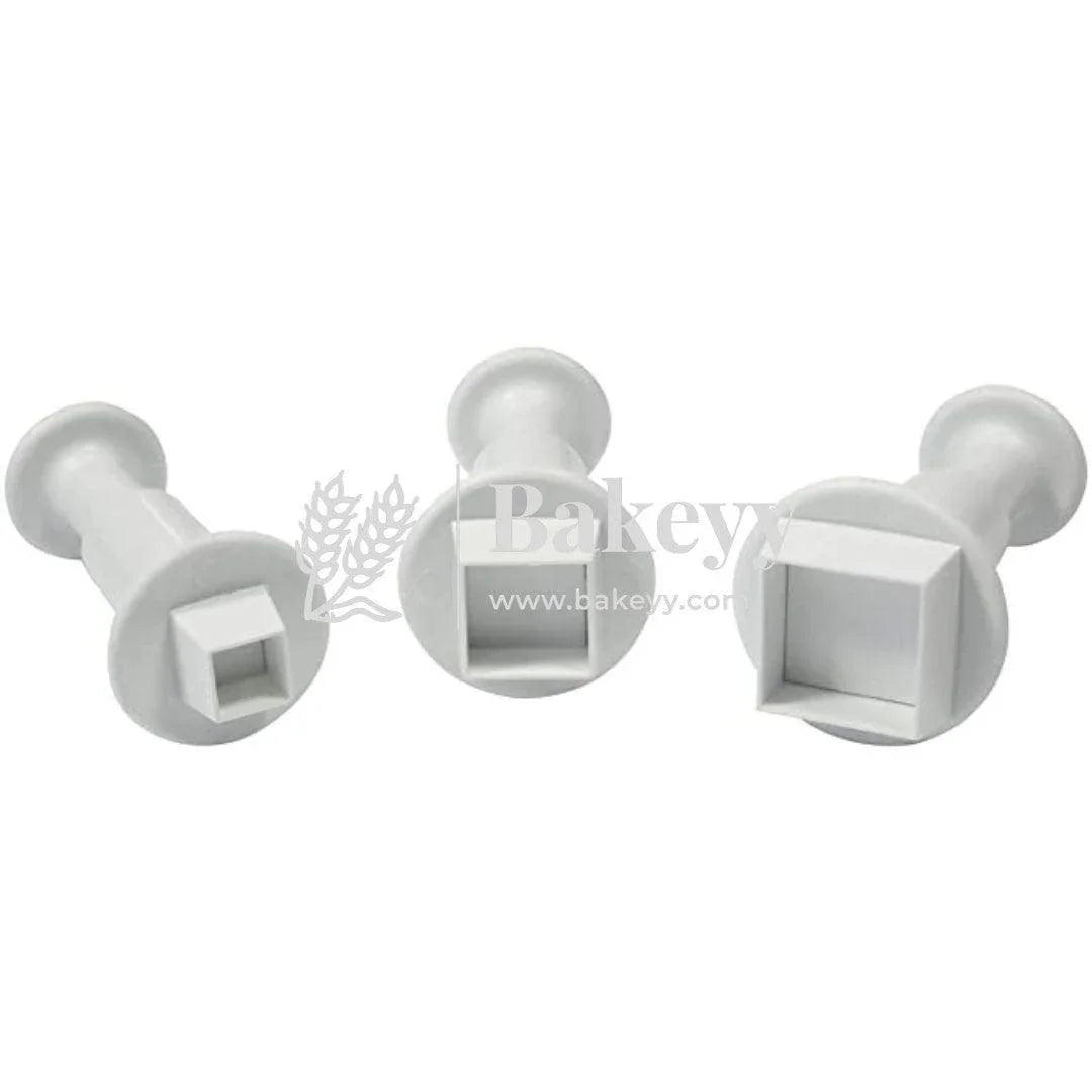 Plunger Cutters, Square | Plastic Cutter | 3 Pcs - Bakeyy.com - India - Plunger Cutters, Square | Plastic Cutter | 3 Pcs - Default Title