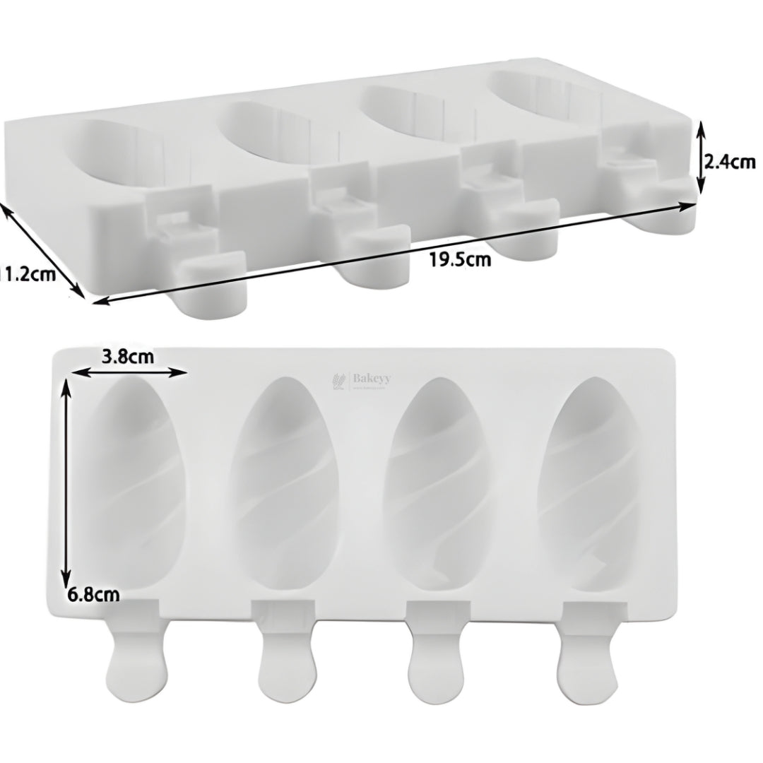 Oval Shape Popsicle Silicone Mould | Ice Cream & Kulfi Mould | Food-Grade Silicone | Pack of 1