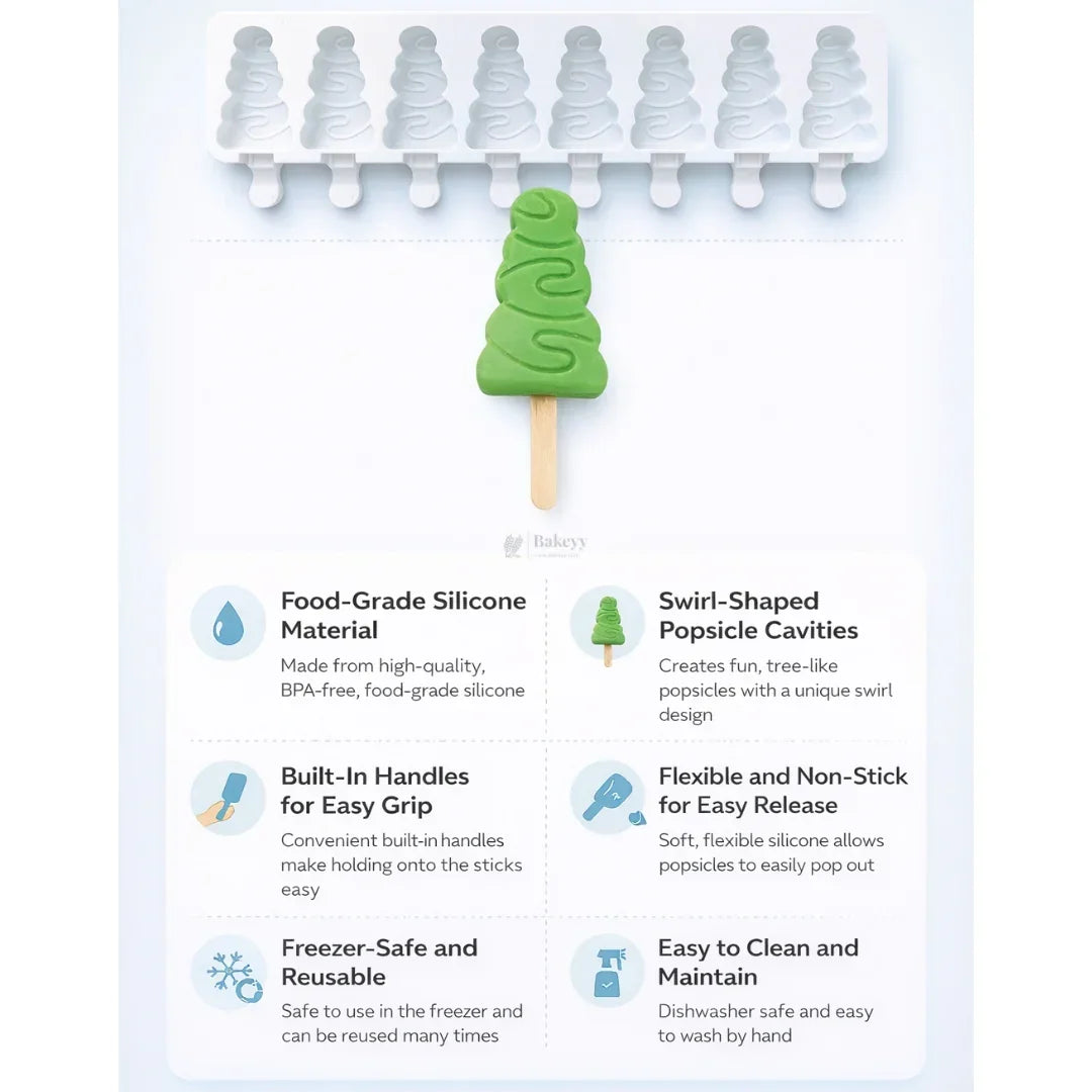 Tree Shape Popsicle Silicone Mould | Decorative Baking Mould | Baking & Craft Mould | Food-Grade Silicone | Pack of 1 - Bakeyy.com - India - Tree Shape Popsicle Silicone Mould | Decorative Baking Mould | Baking & Craft Mould | Food-Grade Silicone | Pack of 1 - Default Title 250.00