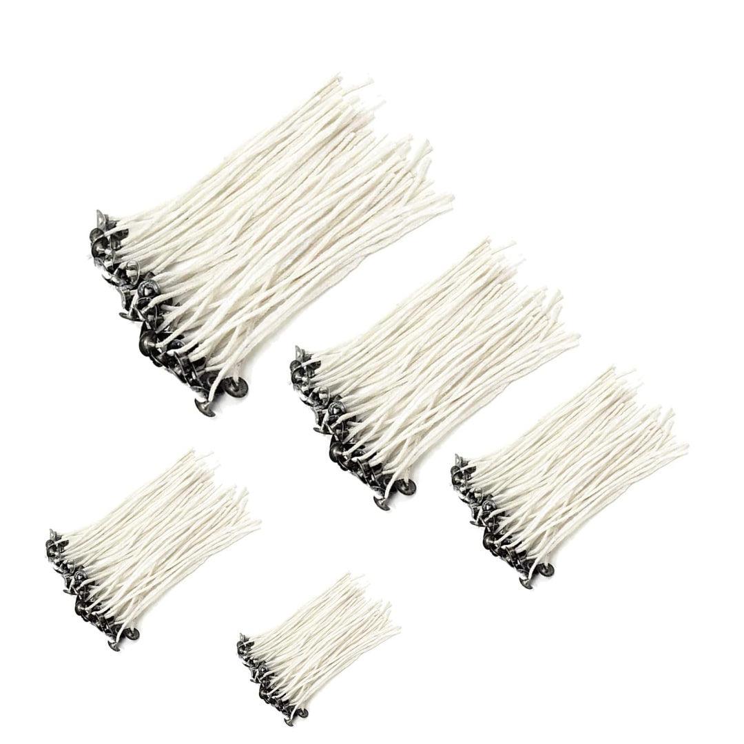 Pre Waxed Candle Making Wick | White | 100 Pieces - Bakeyy.com - India - Pre Waxed Candle Making Wick | White | 100 Pieces - 2 Inches