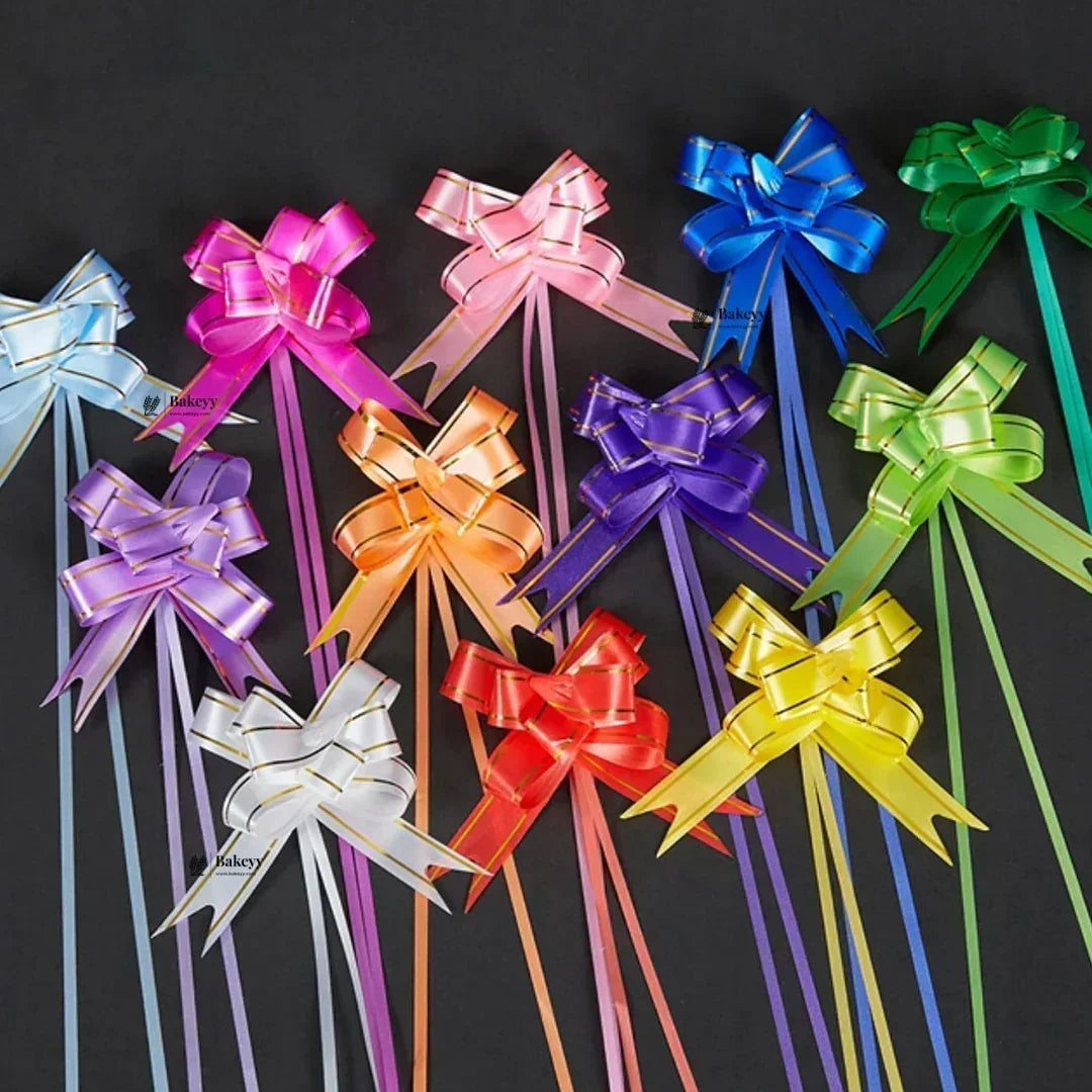 18 cm Pull Up Gift Ribbon Bow | Easy Self-Tie Decorative Ribbon for Gift Wrapping & Hampers | Multiple Colours Available | Pack of 10 - Bakeyy.com - India - 18 cm Pull Up Gift Ribbon Bow | Easy Self-Tie Decorative Ribbon for Gift Wrapping & Hampers | Multiple Colours Available | Pack of 10 - Light Pink 12.00