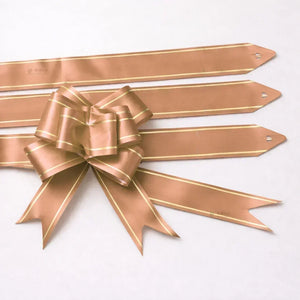 18 cm Pull Up Gift Ribbon Bow | Easy Self-Tie Decorative Ribbon for Gift Wrapping & Hampers | Multiple Colours Available | Pack of 10 - Bakeyy.com - India - 18 cm Pull Up Gift Ribbon Bow | Easy Self-Tie Decorative Ribbon for Gift Wrapping & Hampers | Multiple Colours Available | Pack of 10 - Peach 12.00