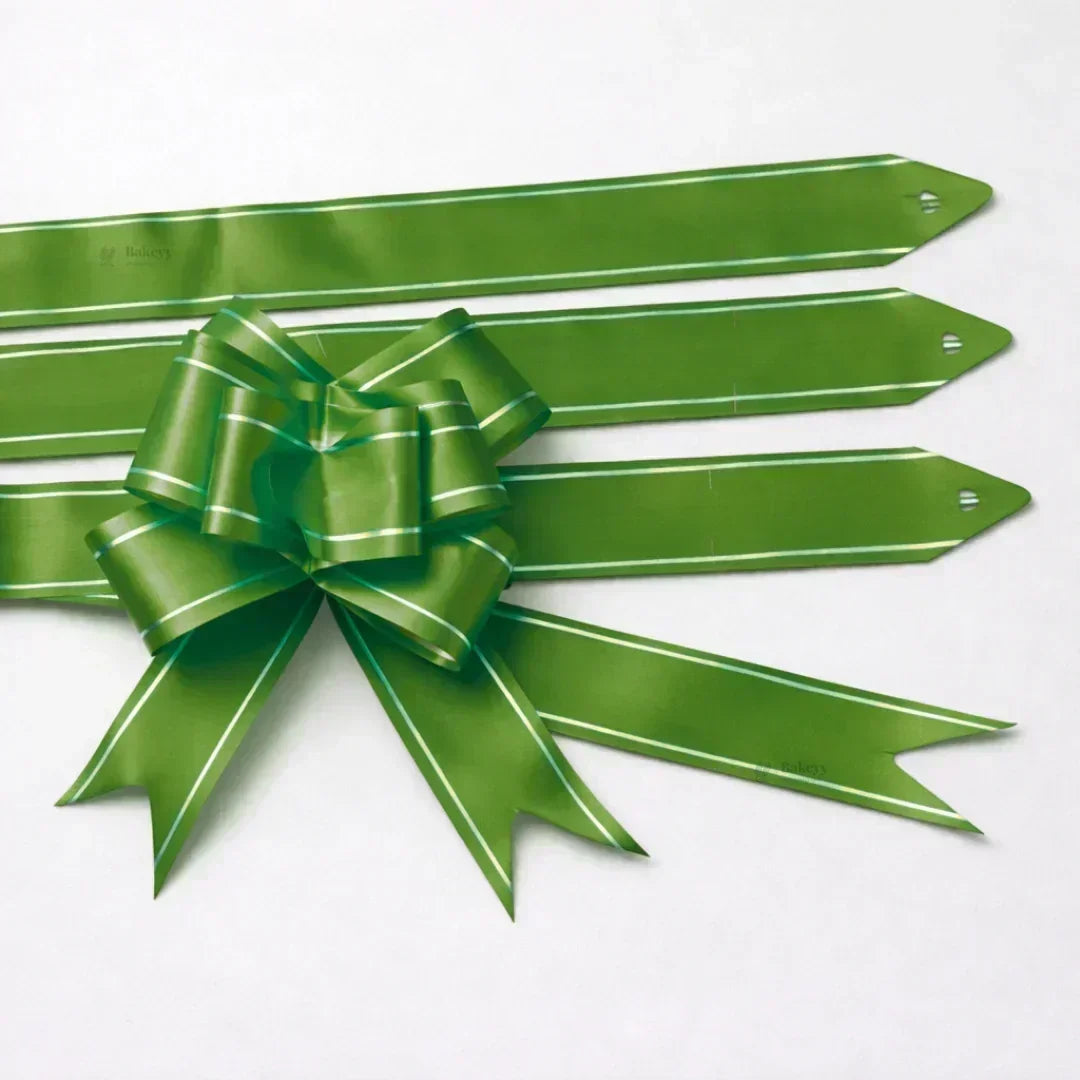 18 cm Pull Up Gift Ribbon Bow | Easy Self-Tie Decorative Ribbon for Gift Wrapping & Hampers | Multiple Colours Available | Pack of 10 - Bakeyy.com - India - 18 cm Pull Up Gift Ribbon Bow | Easy Self-Tie Decorative Ribbon for Gift Wrapping & Hampers | Multiple Colours Available | Pack of 10 - Dark Green 12.00