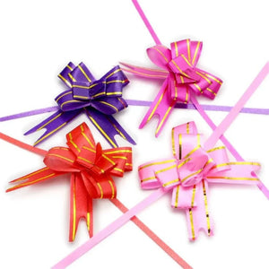 38 cm Pull Up Gift Ribbon Bow | Easy Self-Tie Decorative Ribbon for Gift Wrapping & Hampers | Multiple Colours Available | Pack of 10 - Bakeyy.com - India - 38 cm Pull Up Gift Ribbon Bow | Easy Self-Tie Decorative Ribbon for Gift Wrapping & Hampers | Multiple Colours Available | Pack of 10 - Red 25.00