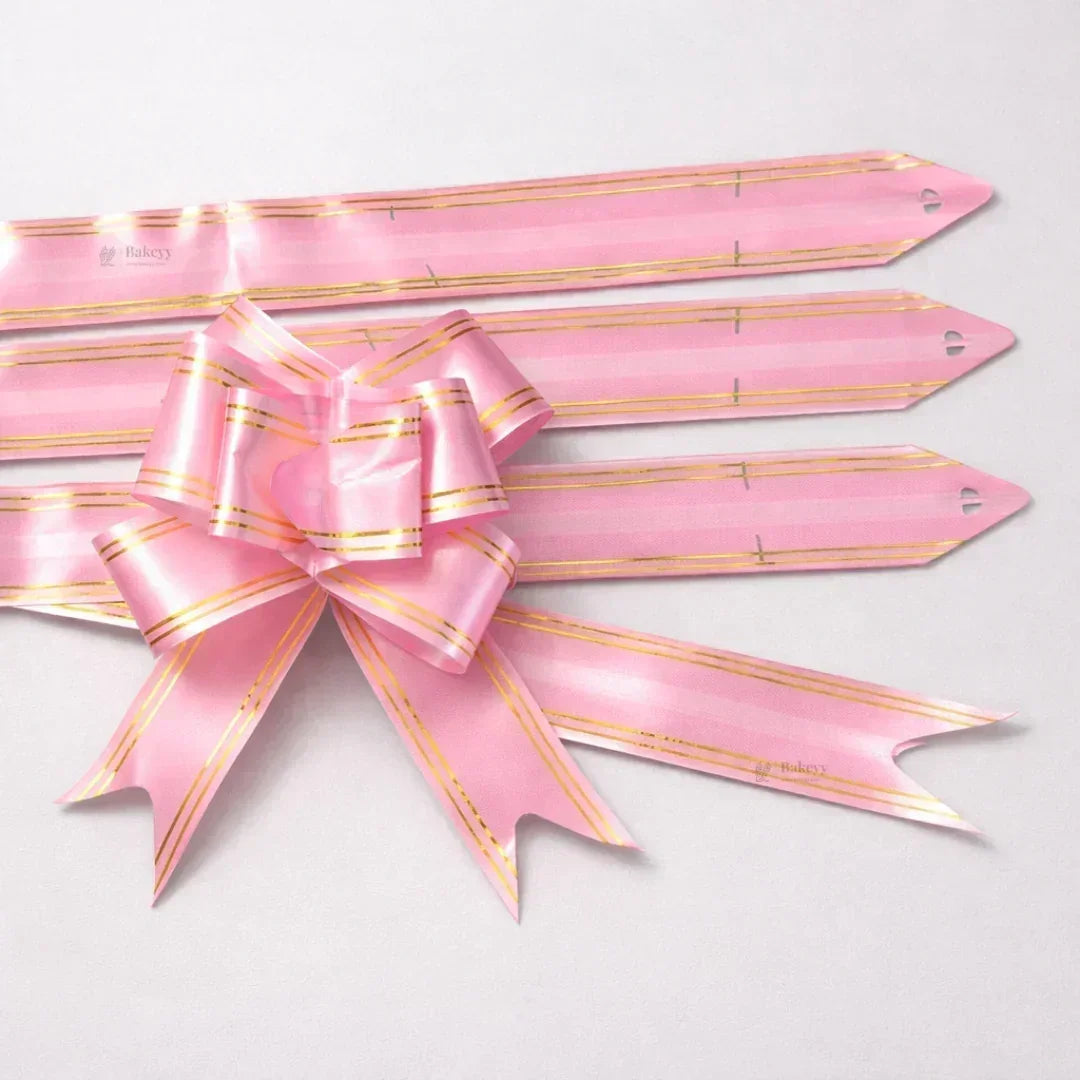 40 cm Pull Up Gift Ribbon Bow | Easy Self-Tie Decorative Ribbon for Gift Wrapping & Hampers | Multiple Colours Available | Pack of 10 - Bakeyy.com - India - 40 cm Pull Up Gift Ribbon Bow | Easy Self-Tie Decorative Ribbon for Gift Wrapping & Hampers | Multiple Colours Available | Pack of 10 - Light Pink 30.00