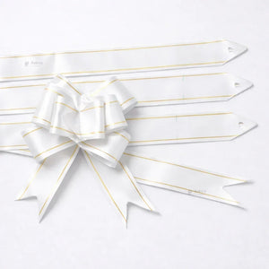 18 cm Pull Up Gift Ribbon Bow | Easy Self-Tie Decorative Ribbon for Gift Wrapping & Hampers | Multiple Colours Available | Pack of 10 - Bakeyy.com - India - 18 cm Pull Up Gift Ribbon Bow | Easy Self-Tie Decorative Ribbon for Gift Wrapping & Hampers | Multiple Colours Available | Pack of 10 - White 12.00