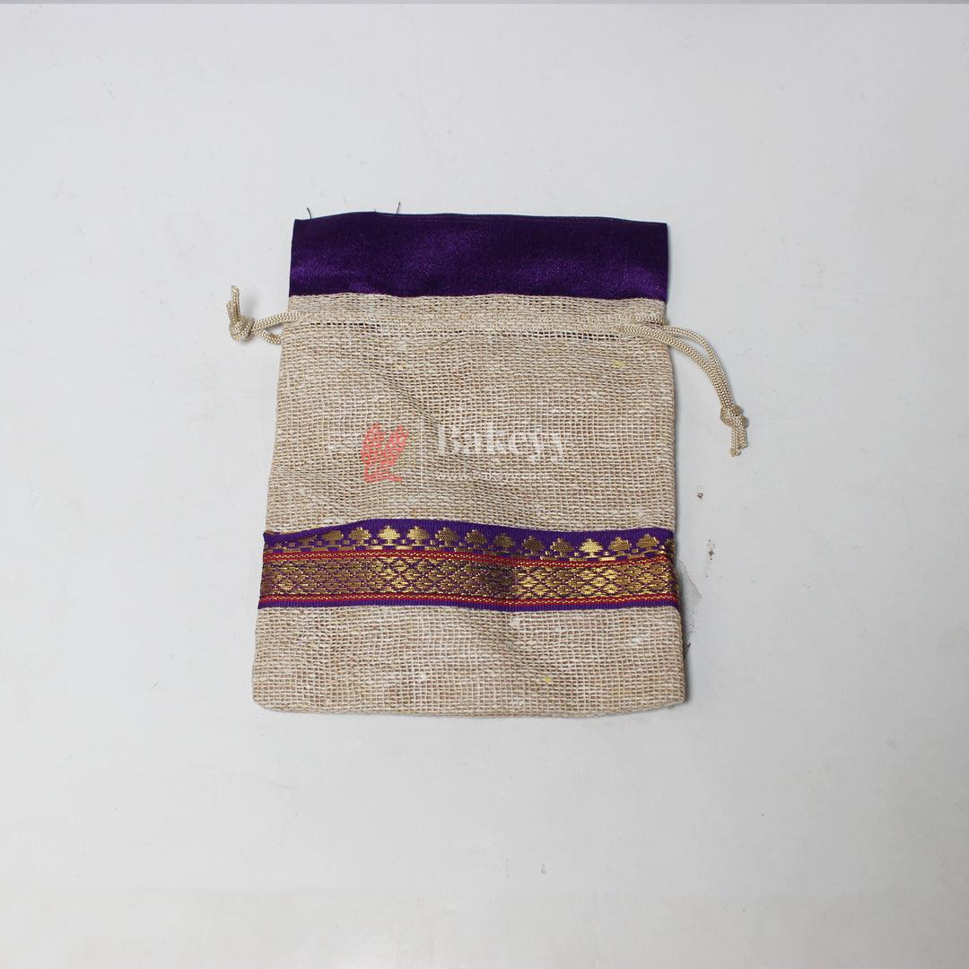 13x14 CM \ 5x6 inch| Elegant Jute  Purple Drawstring Gift Bag | Drawstring Bags | Pack of 10