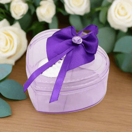 Purple Heart Empty Decorative Acrylic Box | Gift Box | Chocolate Box | Sweet Box | Jewellery Box | Plastic Box | Pack of 10 - Bakeyy.com - India - Purple Heart Empty Decorative Acrylic Box | Gift Box | Chocolate Box | Sweet Box | Jewellery Box | Plastic Box | Pack of 10 - Default Title