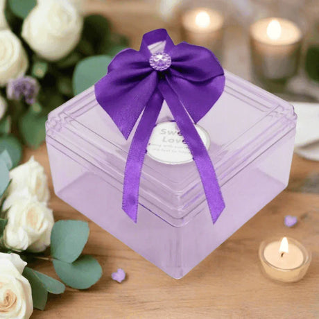Purple Square Empty Decorative Acrylic Box | Gift Box | Chocolate Box | Sweet Box | Jewellery Box | Plastic Box | Pack of 12 - Bakeyy.com - India - Purple Square Empty Decorative Acrylic Box | Gift Box | Chocolate Box | Sweet Box | Jewellery Box | Plastic Box | Pack of 12 - Default Title