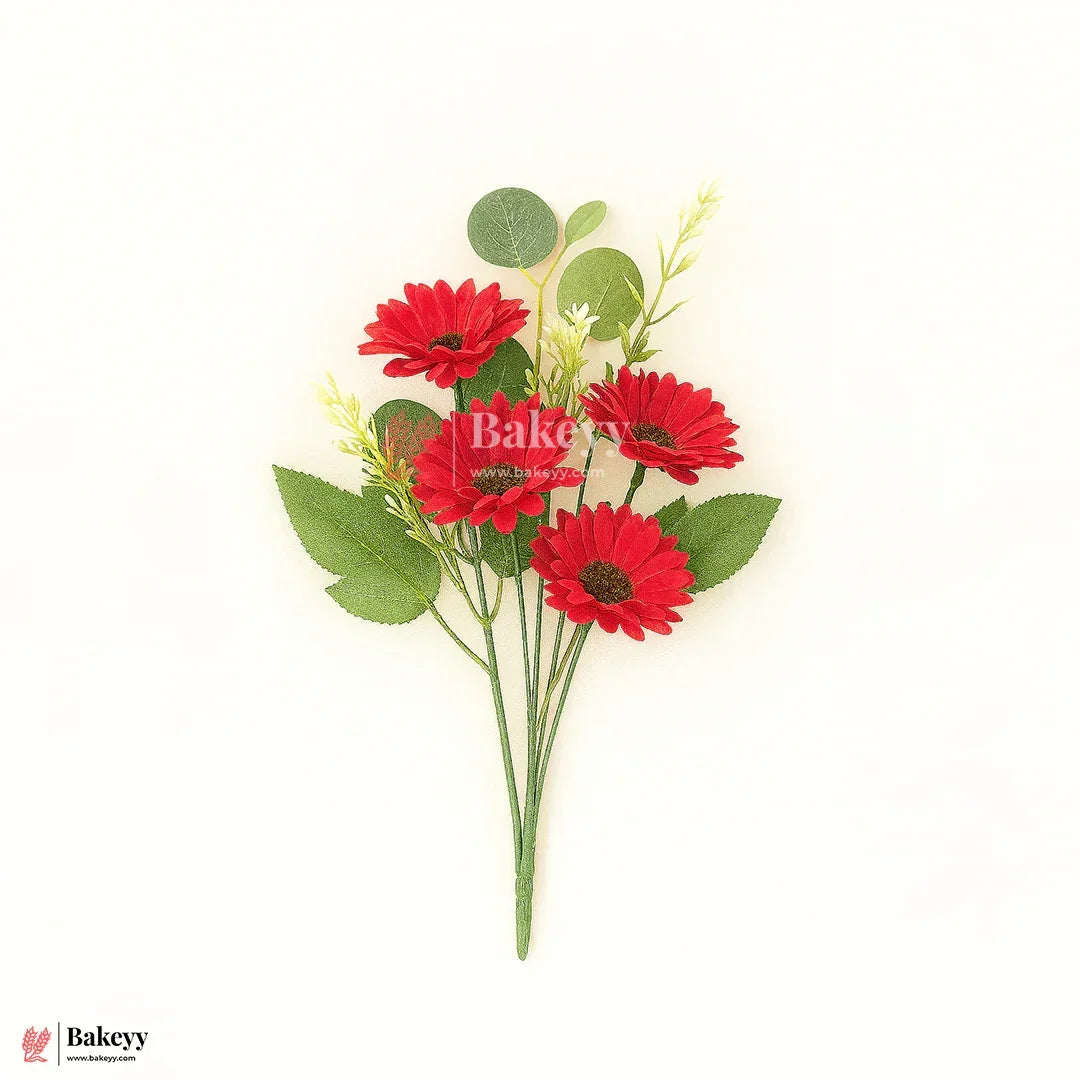 Artificial Gerbera Daisy Flower Bunch – 42cm | Decorative Stick for Home & Events | Pack Of 1