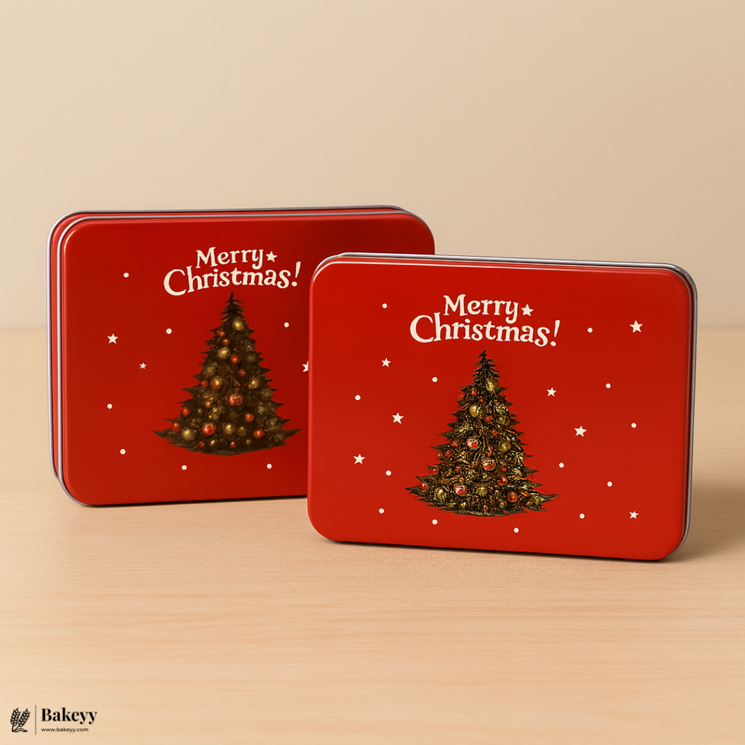 Rectangle Christmas Gift Storage Box | Christmas Cookie & Chocolate Tin Box | Pack of 6