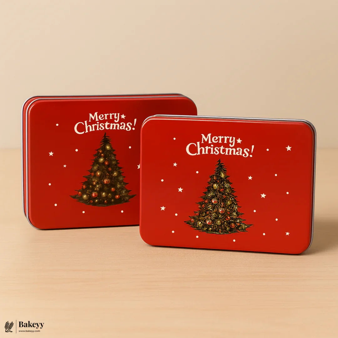 Rectangle Christmas Gift Storage Box | Christmas Cookie & Chocolate Tin Box | Pack of 6